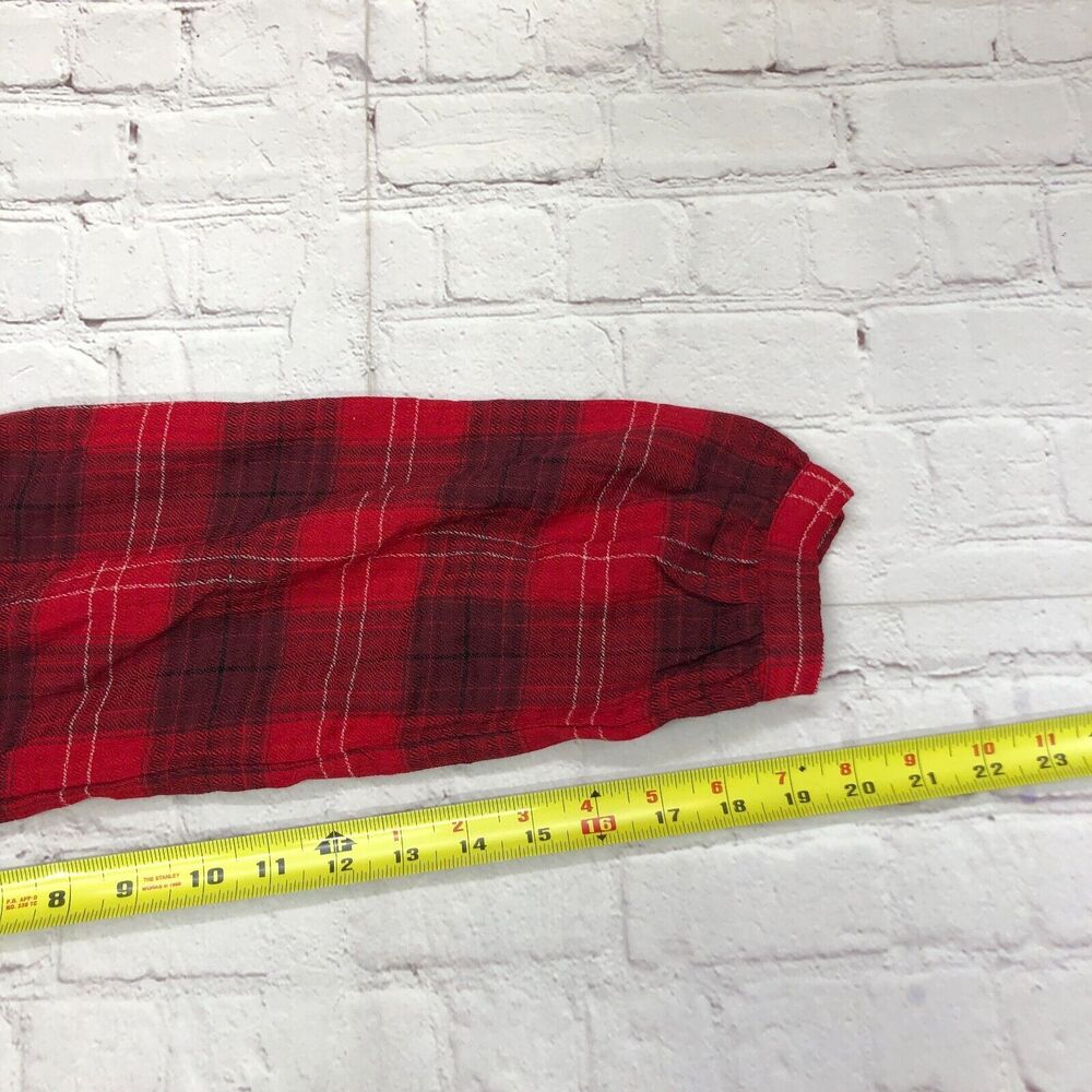 NWT Knox Rose Women Long Sleeve Plaid Dress Size Medium Red B275 -26 - Picture 5 of 16